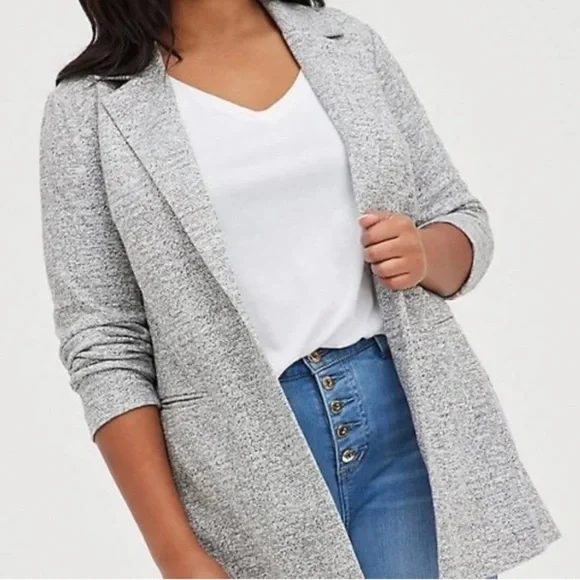 NWOT Torrid Studio Double Knit Boyfriend Blazer Size 2X - Picture 3 of 11